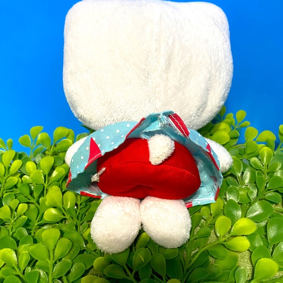 HELLO KITTY VTG 2014 BEANIE PLUSH WEARIG BLUE & RED DRESS w/WHITE POLK-A-DOTS 7” - Picture 5 of 12
